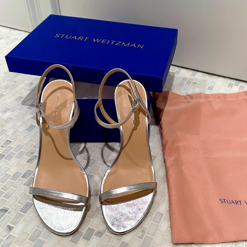 NIB Stuart Weitzman dancer 60 sandal silver